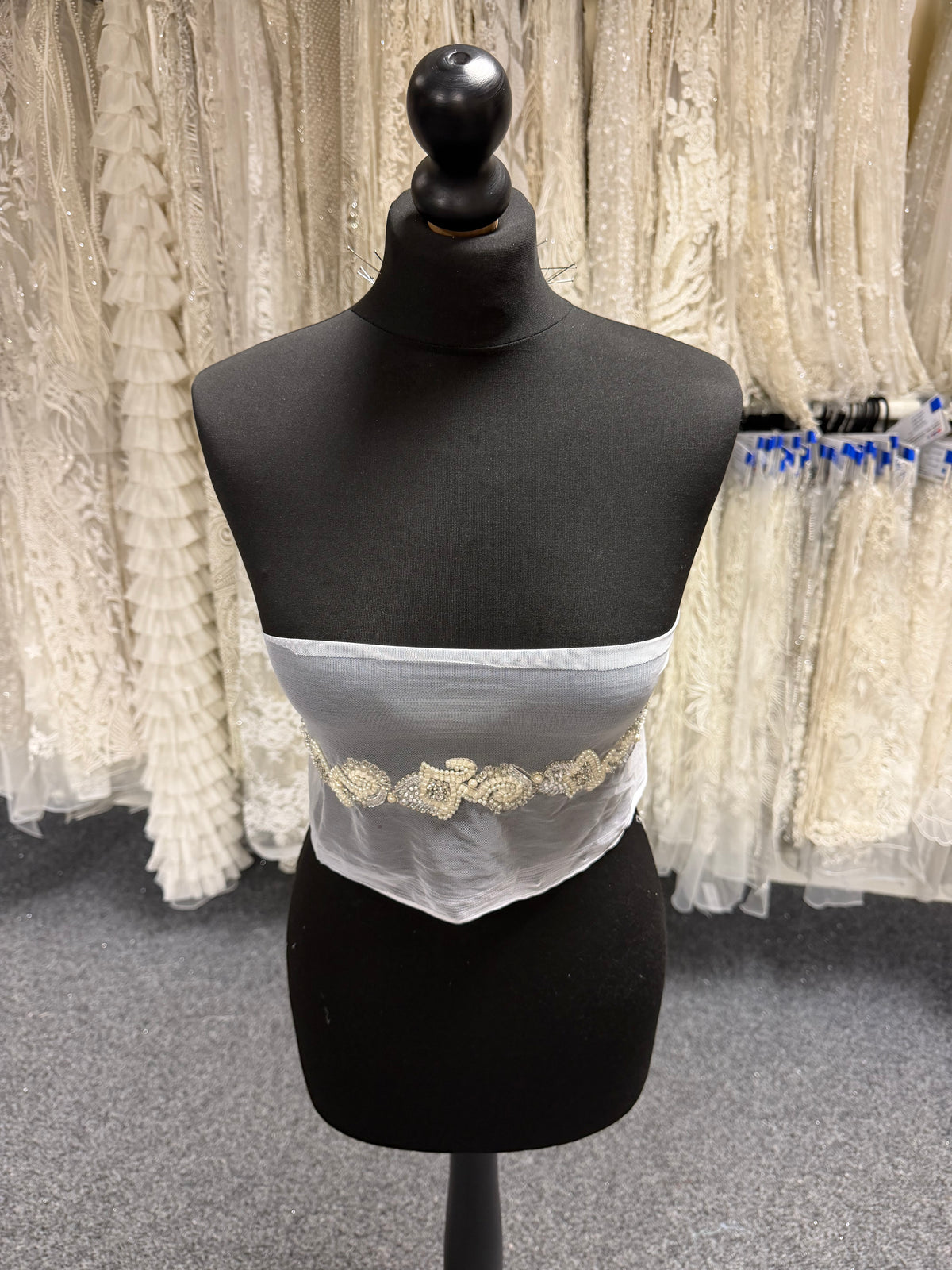 Ivory Crystal Beaded Edging - T414