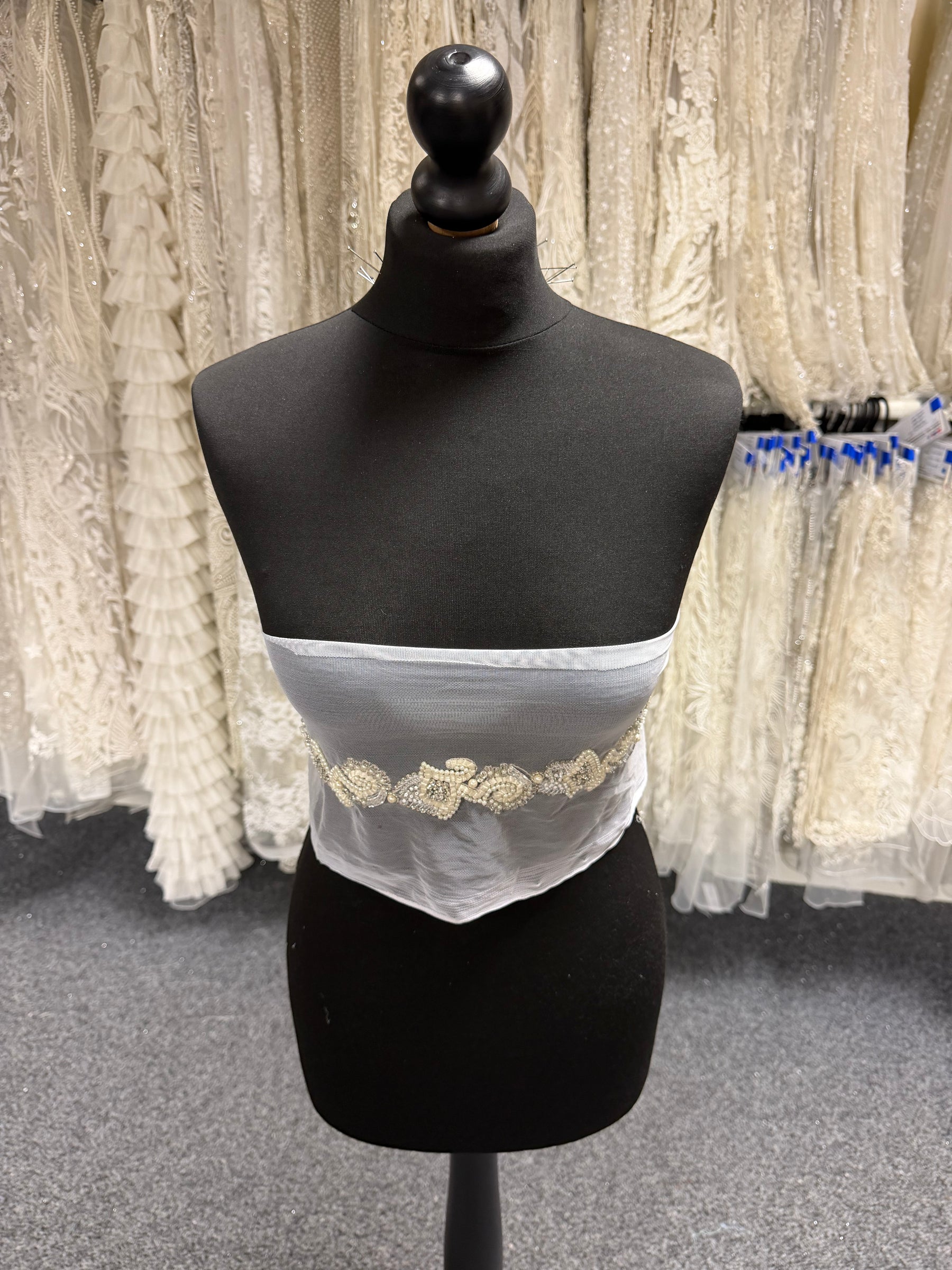 Ivory Crystal Beaded Edging - T414