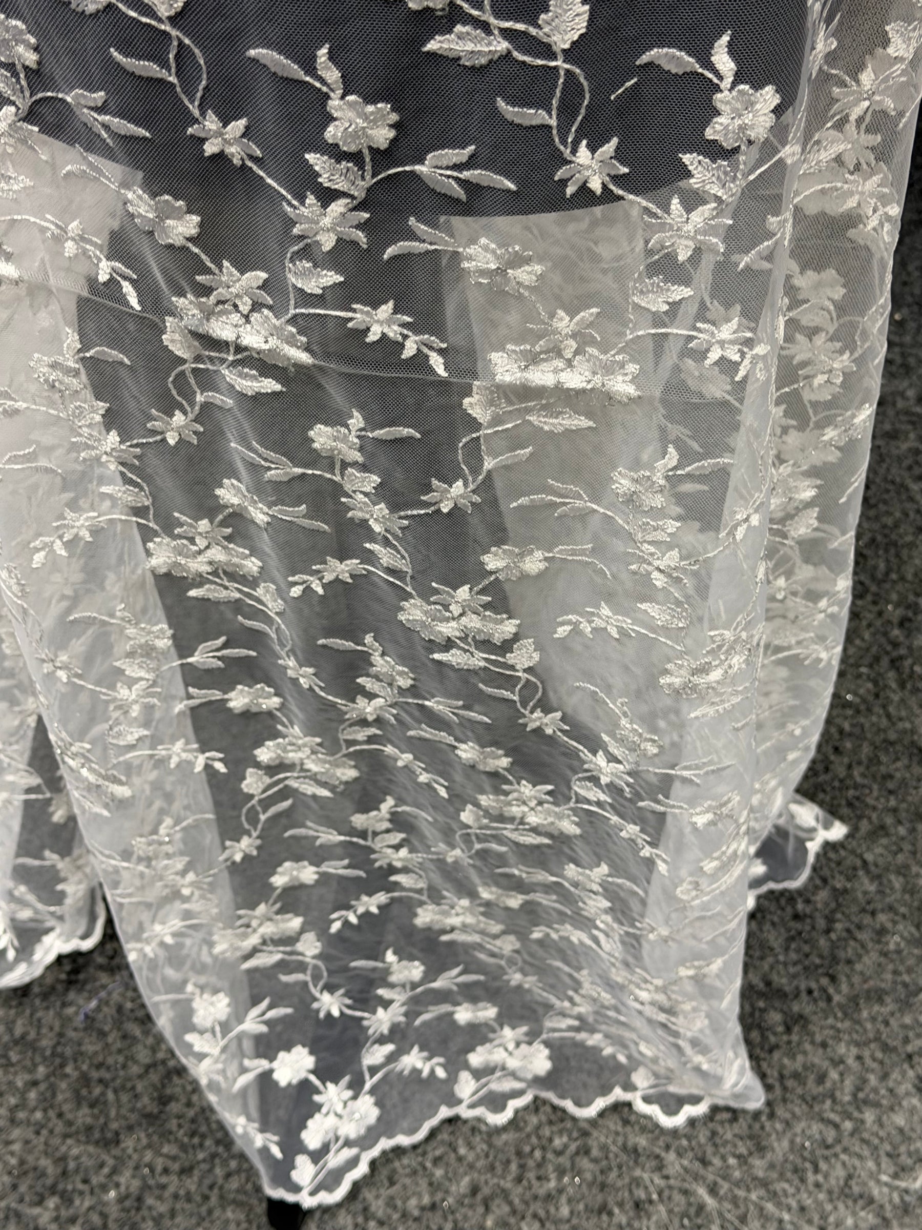 White Embroidered Lace - P468