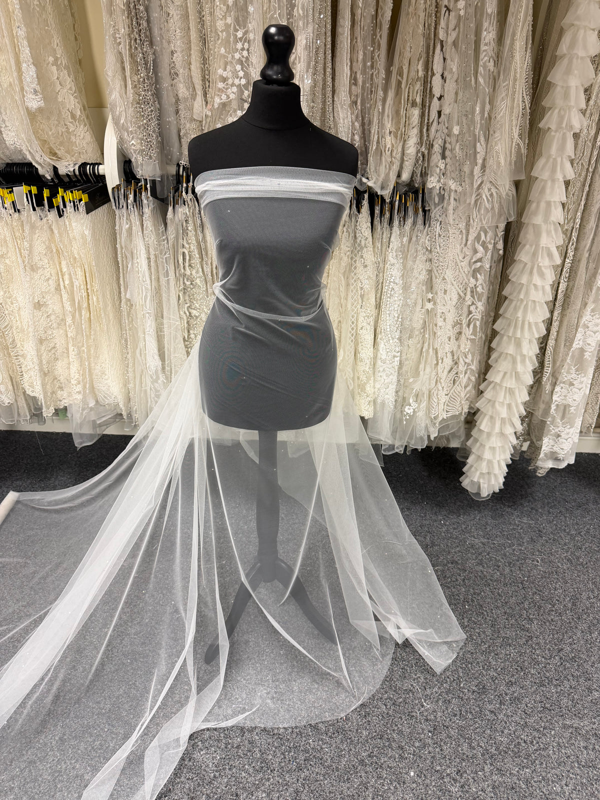 Ivory Diamanté Embellished Tulle - Beacon