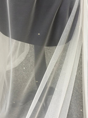 White Diamanté Embellished Tulle - Beacon