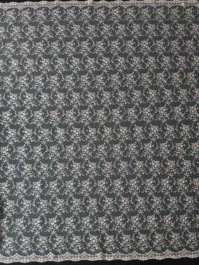 Antique Rose Embroidered Lace - P615