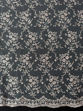 Antique Rose Embroidered Lace - P615