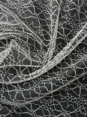 Light Ivory Embroidered Tulle - EB5030