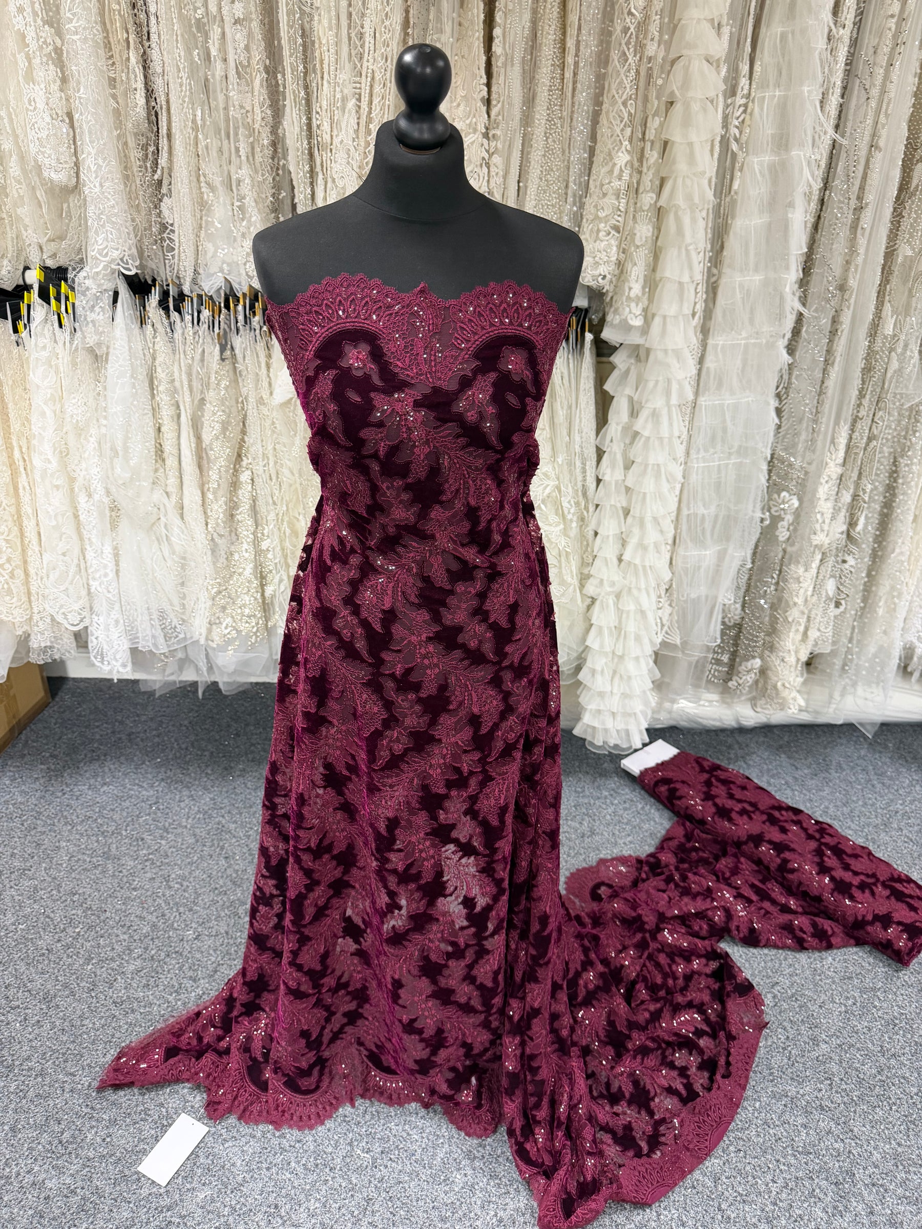 Wine 3D Velvet Lace - EB3023