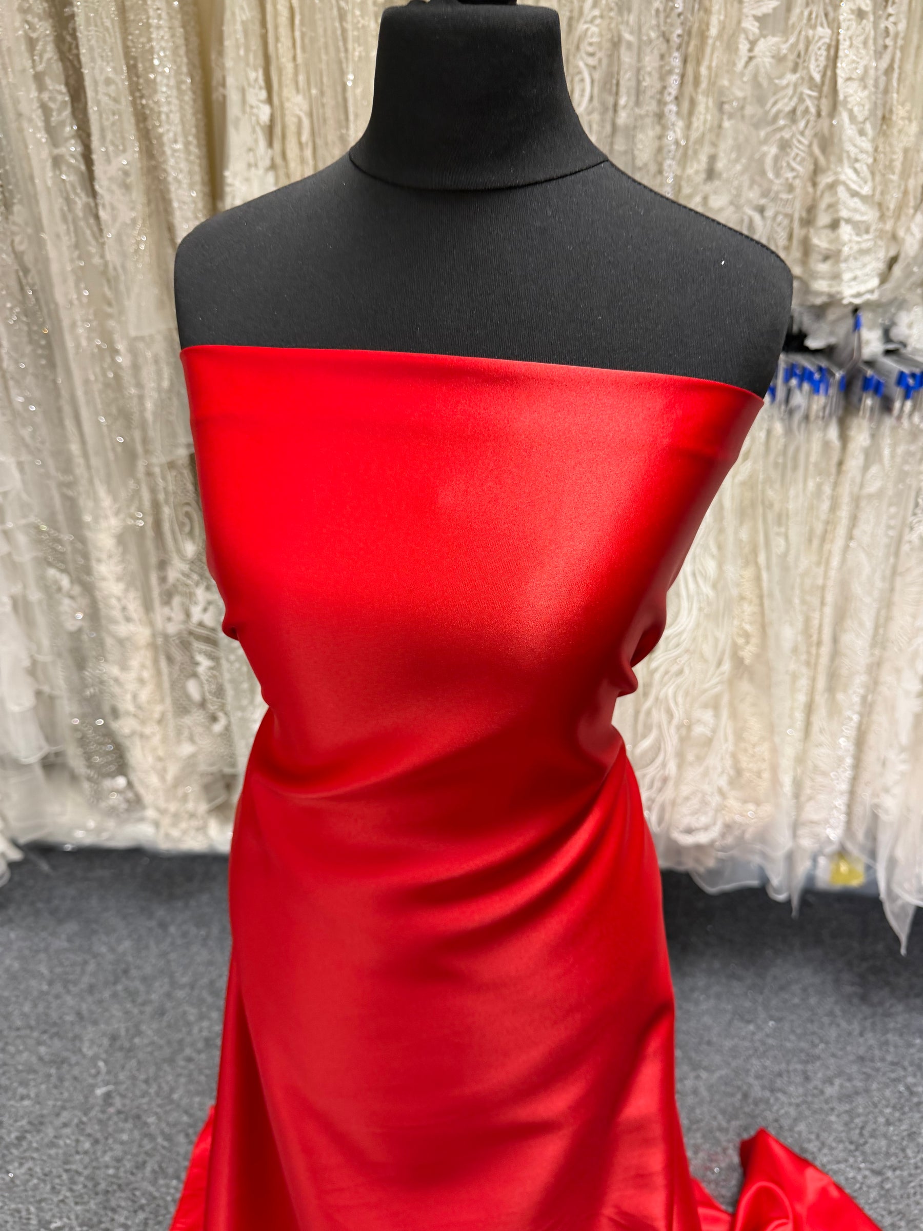 Red Polyester Lightweight Duchess Satin - P44