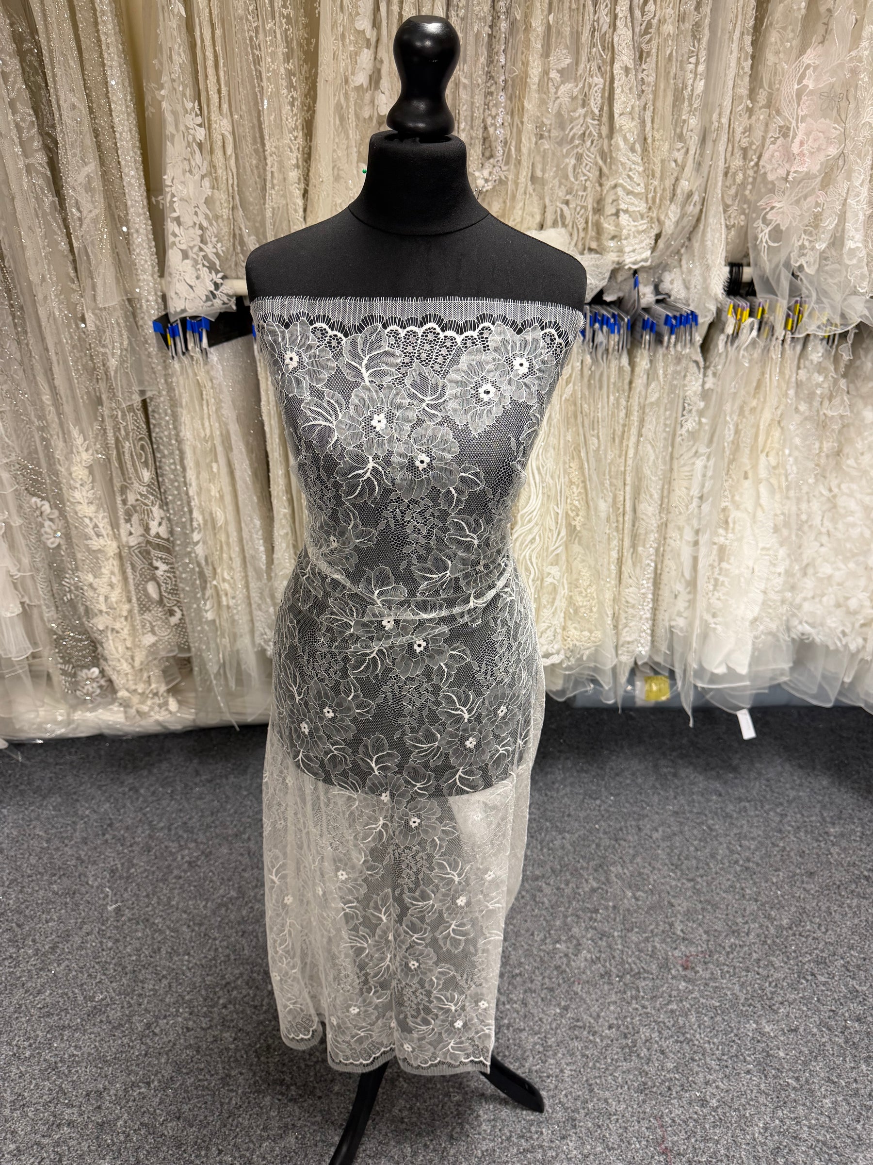 leavers lace dress Ivory Corded Leavers Lace