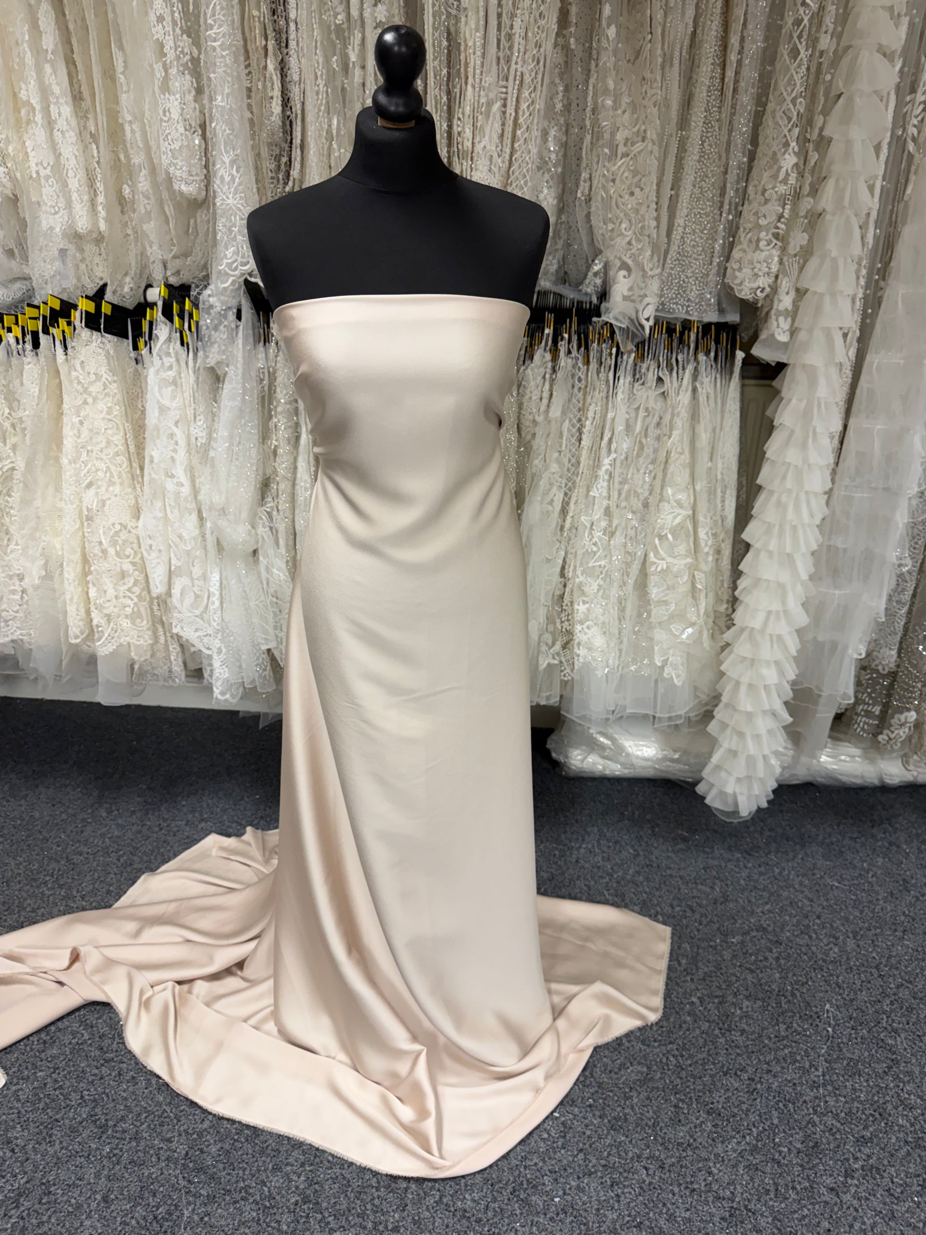 Champagne Polyester Satin Backed Crepe - Nostalgic (CF)