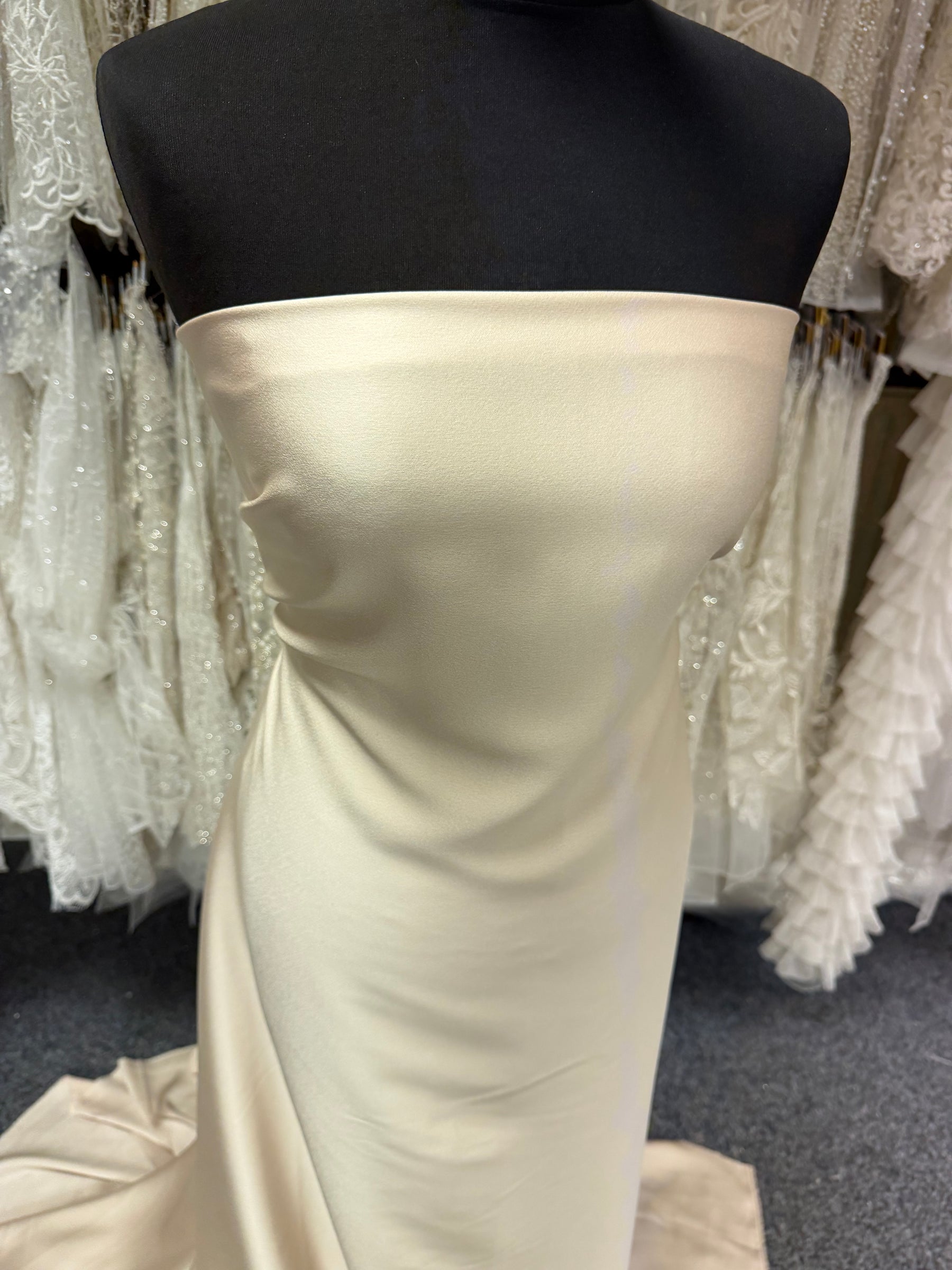 Champagne Polyester Satin Backed Crepe - Nostalgic (CF)