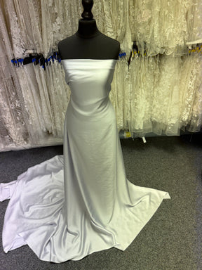 Silver Polyester Satin Backed Crepe - Nostalgic (CF)