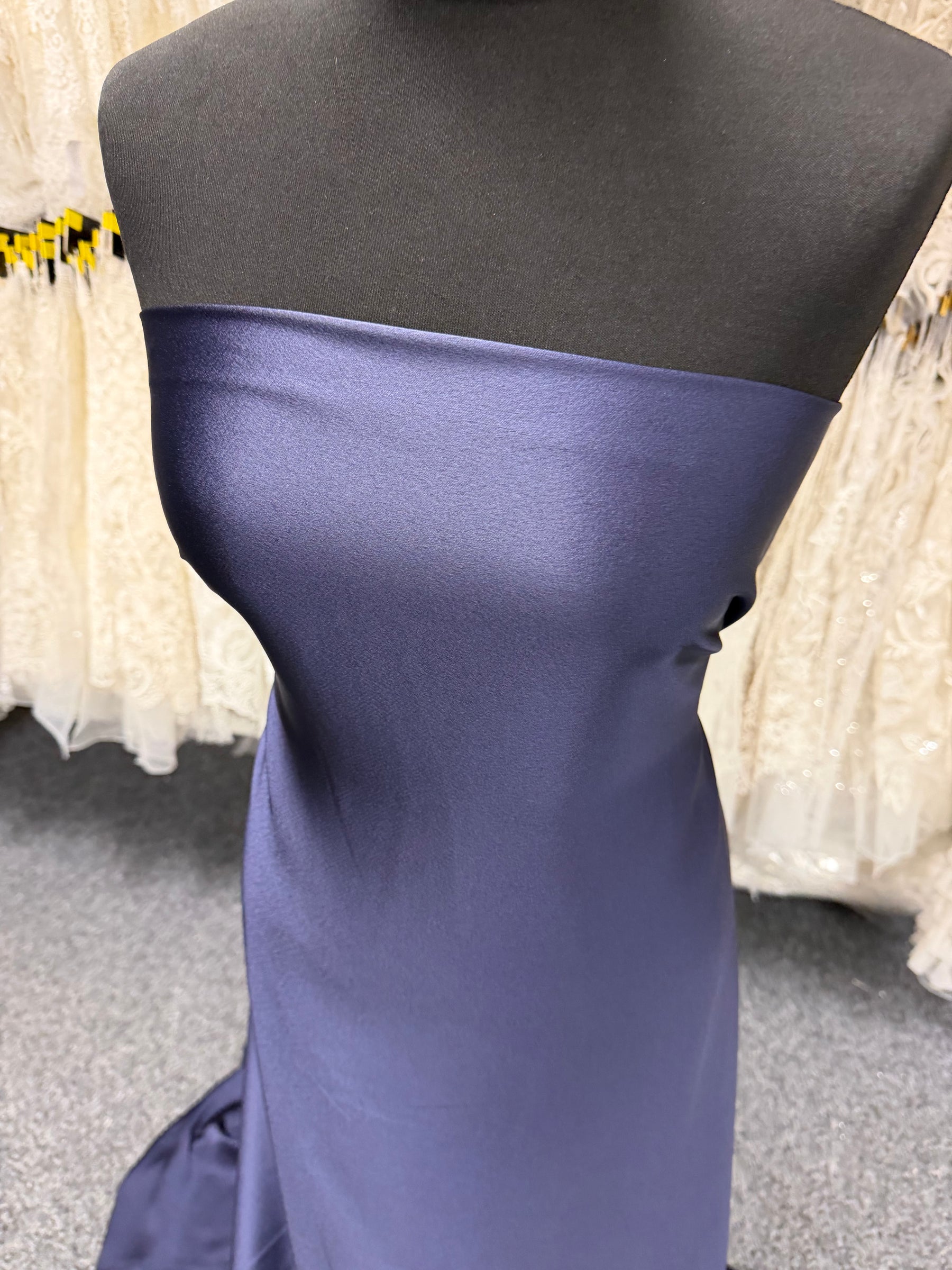 Navy Polyester Satin Backed Crepe - Nostalgic (CF)