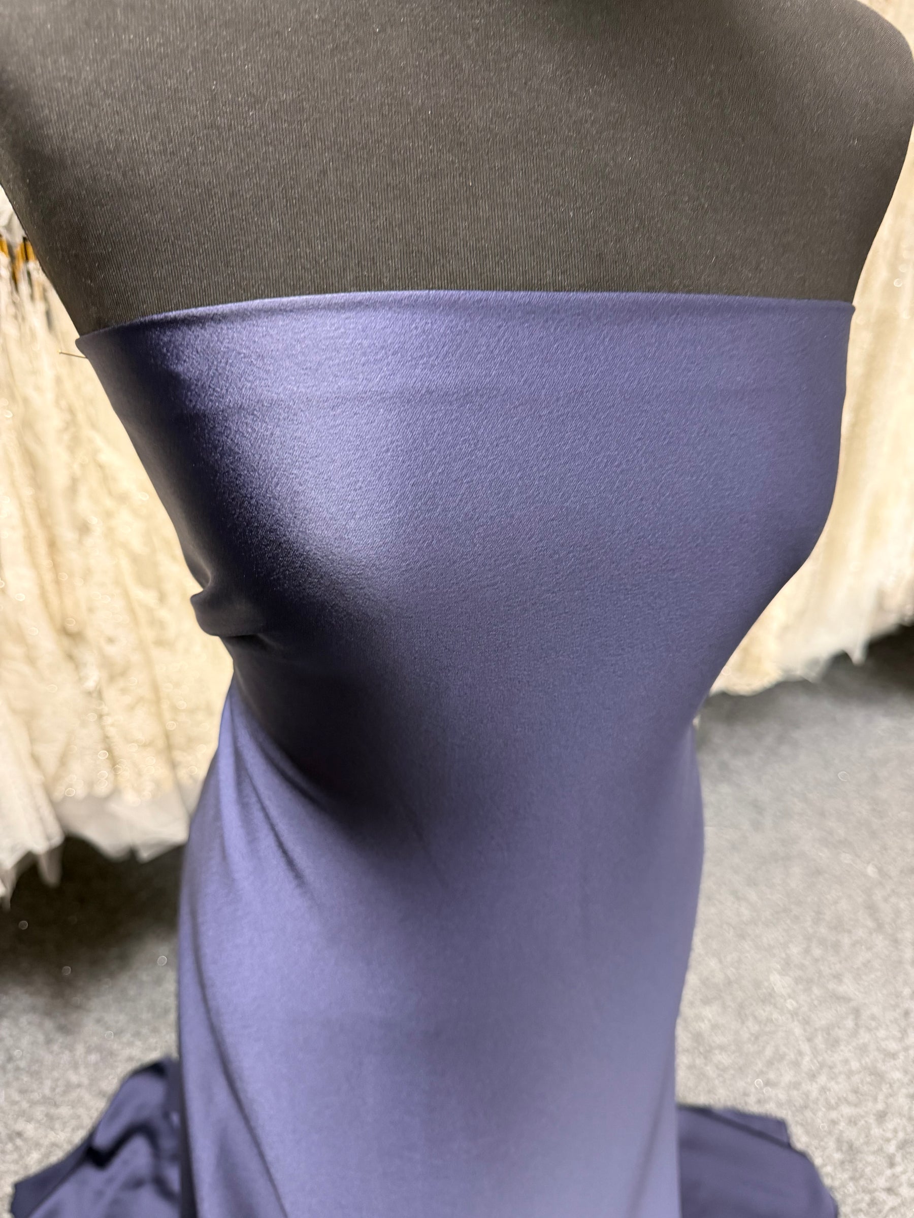 Navy Polyester Satin Backed Crepe - Nostalgic (CF)