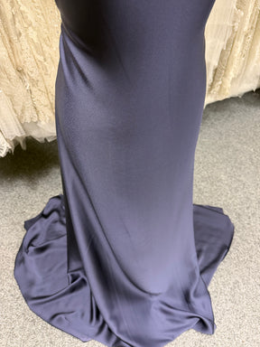 Navy Polyester Satin Backed Crepe - Nostalgic (CF)