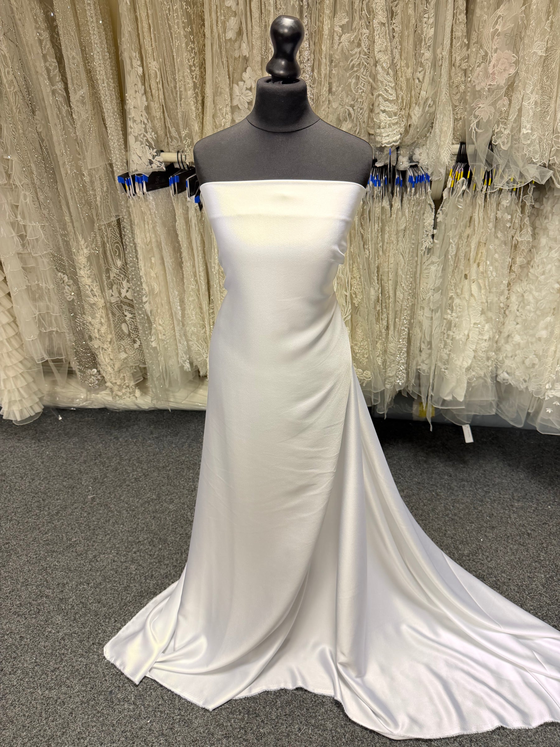 White Polyester Satin Backed Crepe - Nostalgic (CF)
