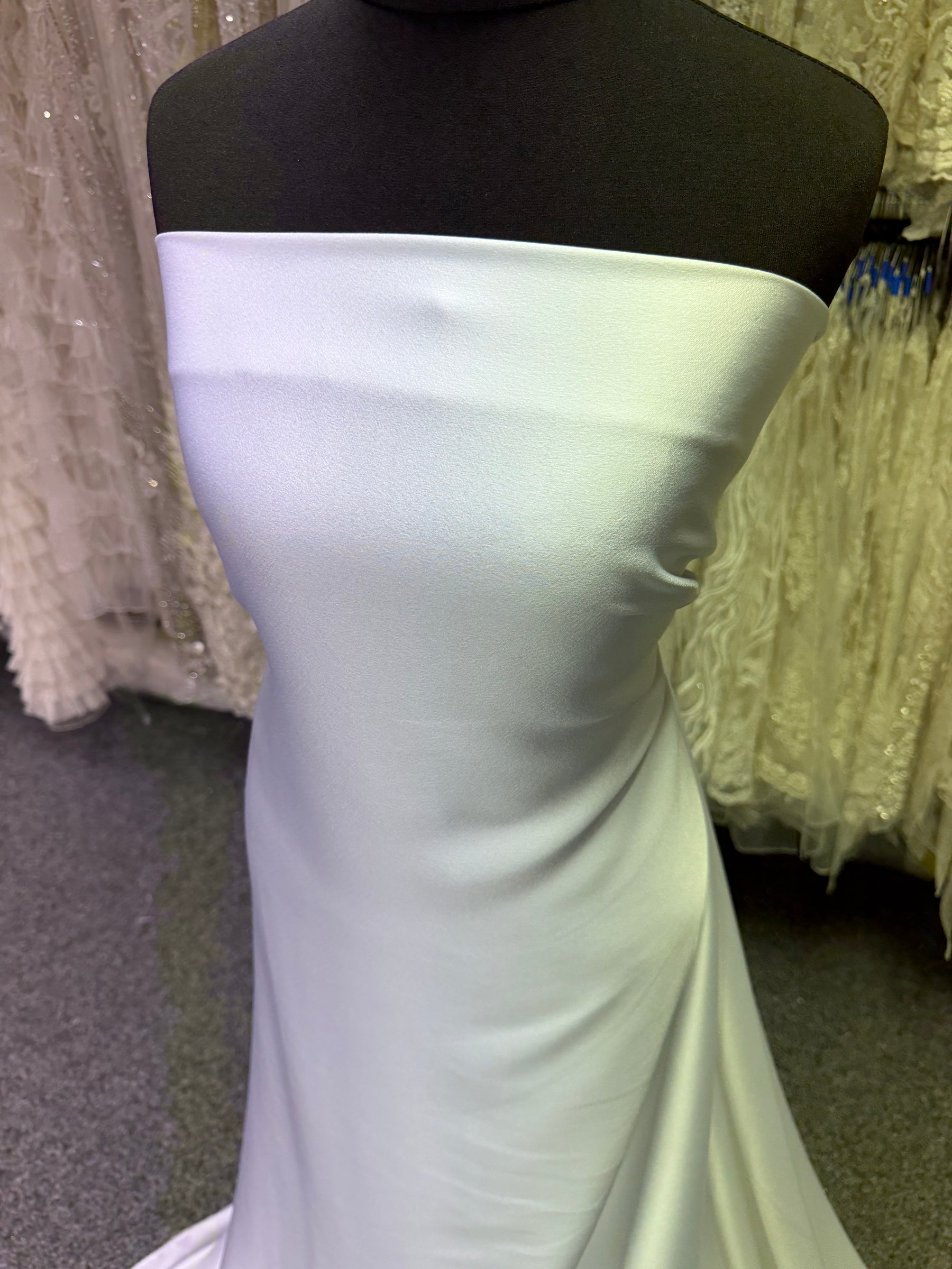 White Polyester Satin Backed Crepe - Nostalgic (CF)