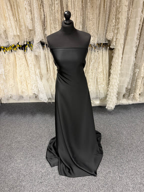 Black Polyester Satin Backed Crepe - Nostalgic (CF)