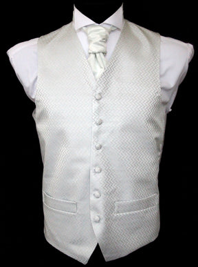 White Waistcoat Fabric - Geneva