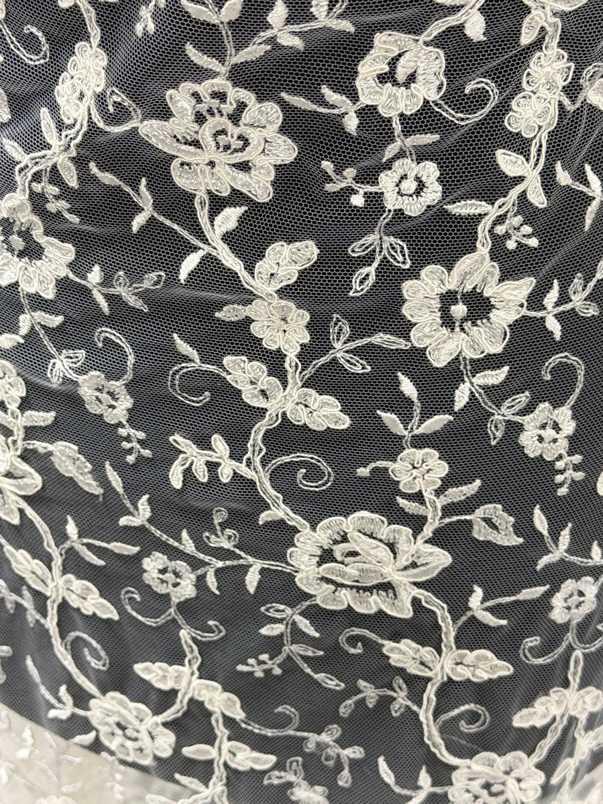 Ivory Corded Embroidery Lace - P430