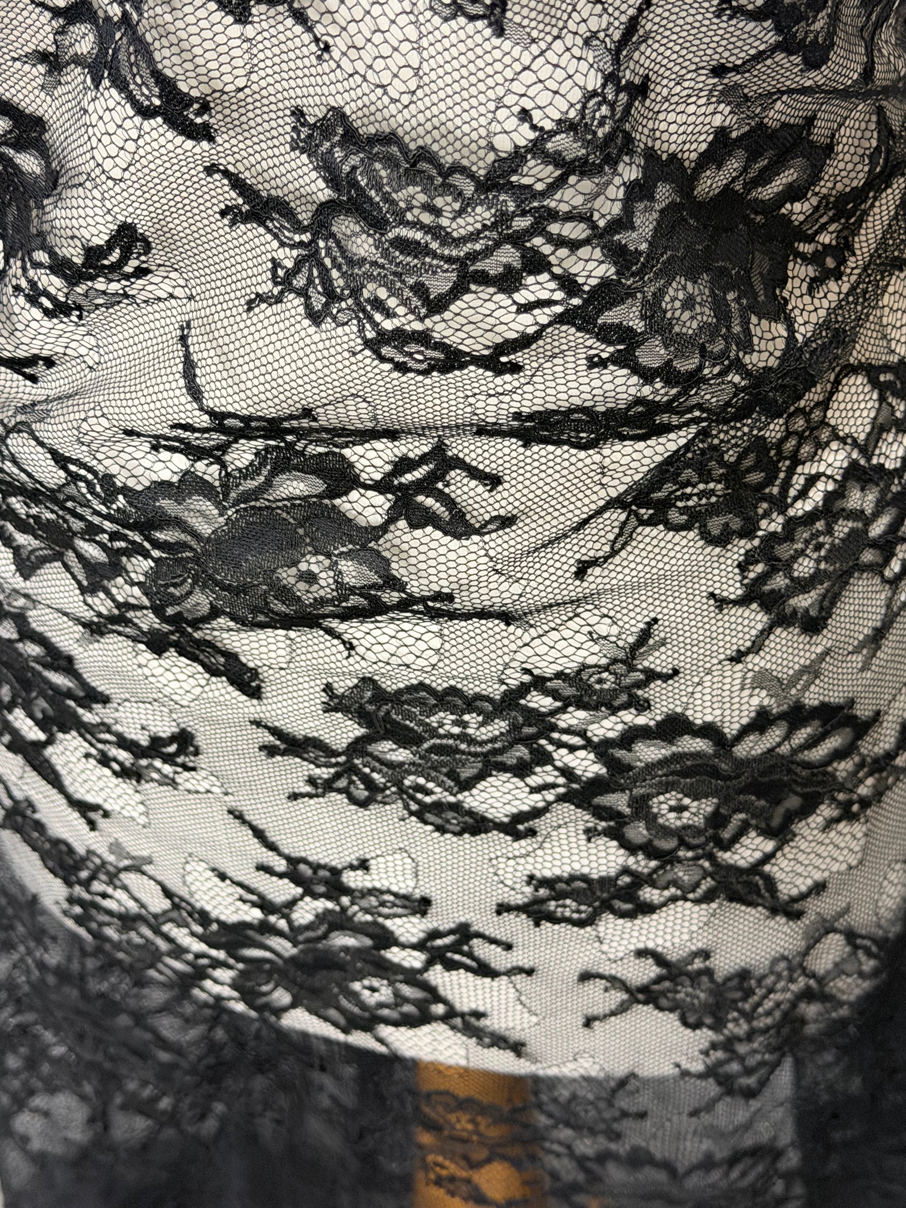 Black Raschel Lace - P429