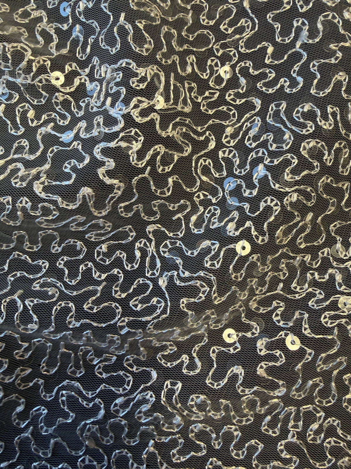 Ivory Embroidered Sequin Tulle – EB3001