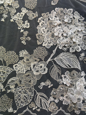 Ivory with Silver Embroidered Lace - Illaria