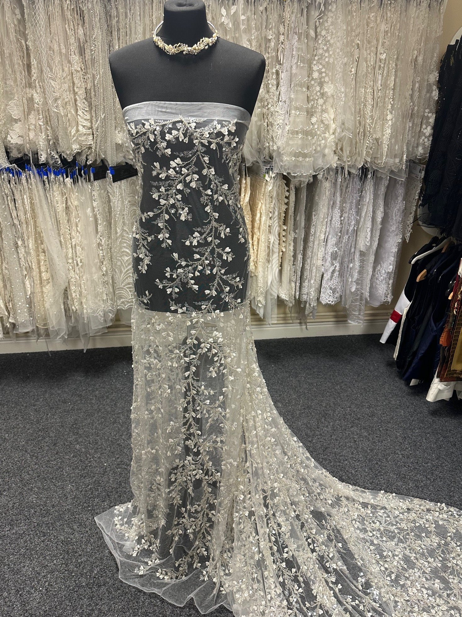 Ivory Beaded Lace - Amaris