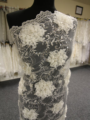 Ivory Beaded Lace - Carla