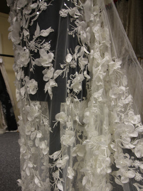 Ivory Beaded 3D Lace - Daranka