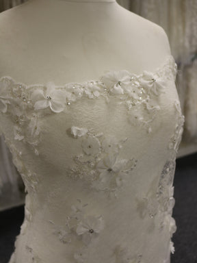 Ivory Beaded Flower Lace – Deborah