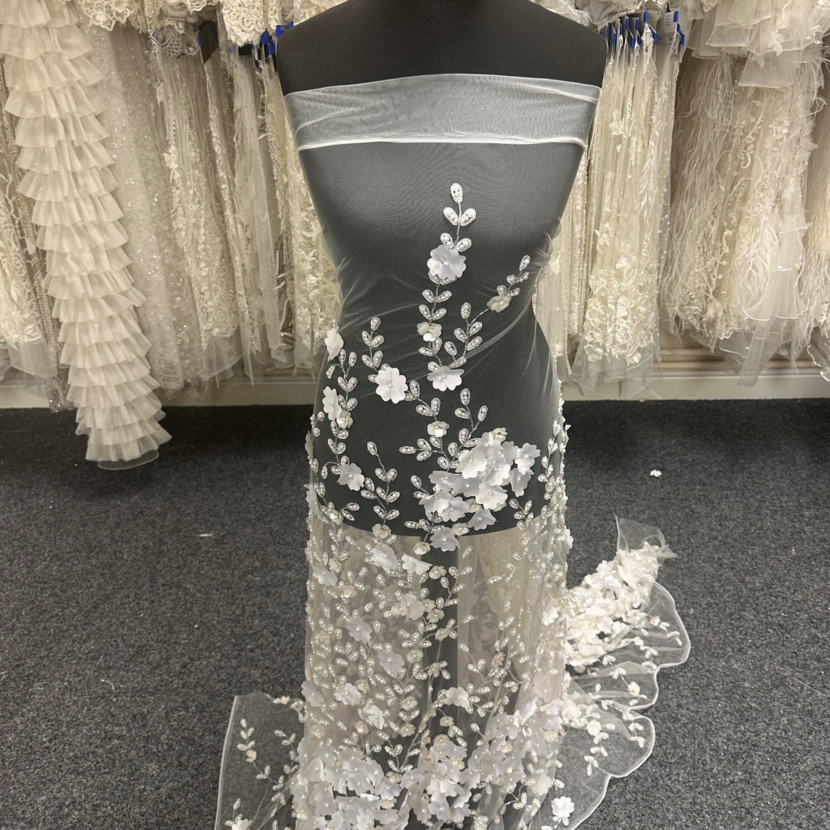 Ivory Beaded Lace