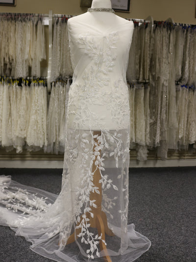 Ivory Beaded Laser Lace Larisa Cf main image 1