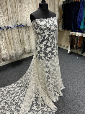 Ivory Beaded Floral Lace - Irke