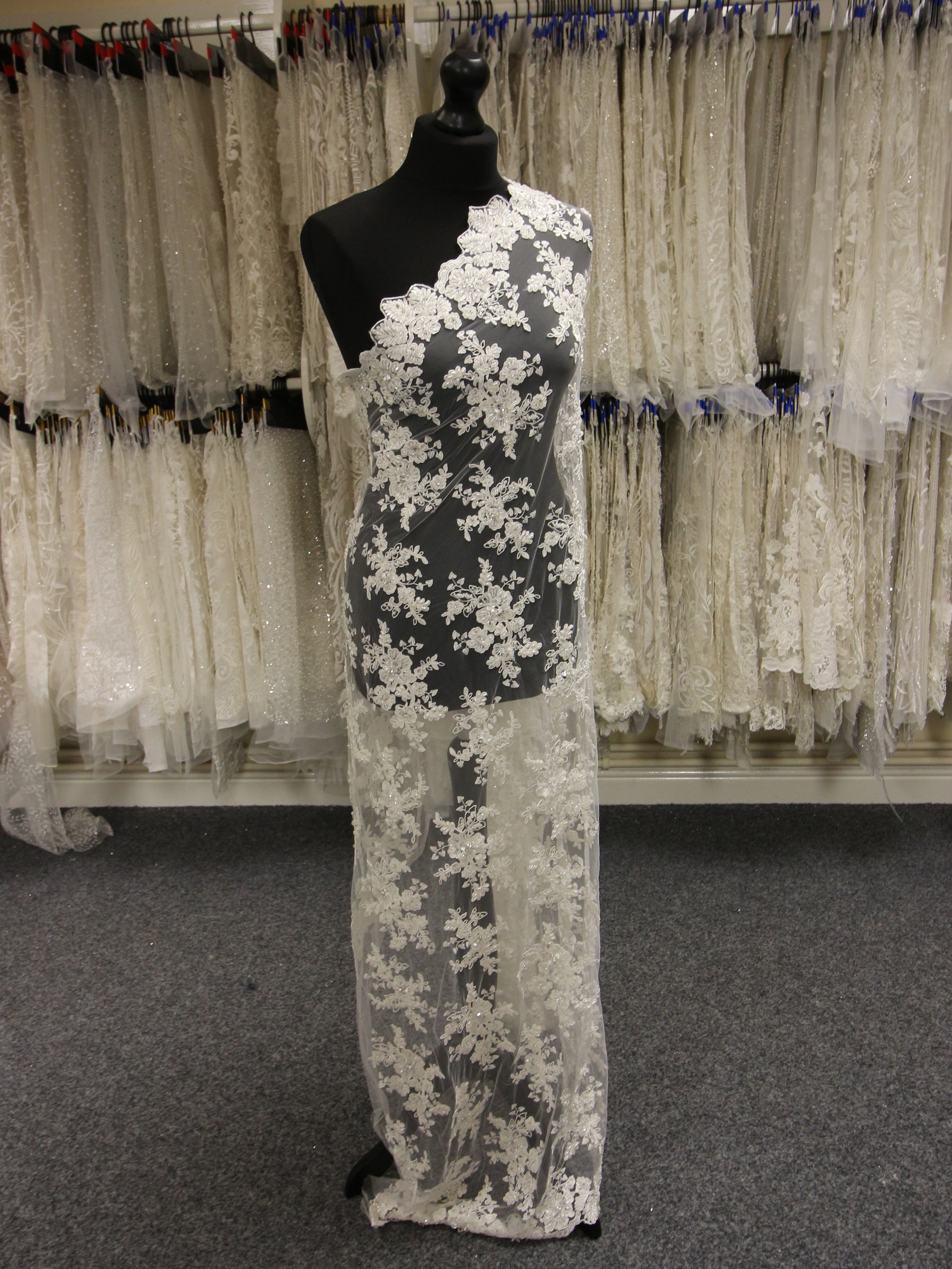 Ivory Beaded and Corded Lace - Chelsea