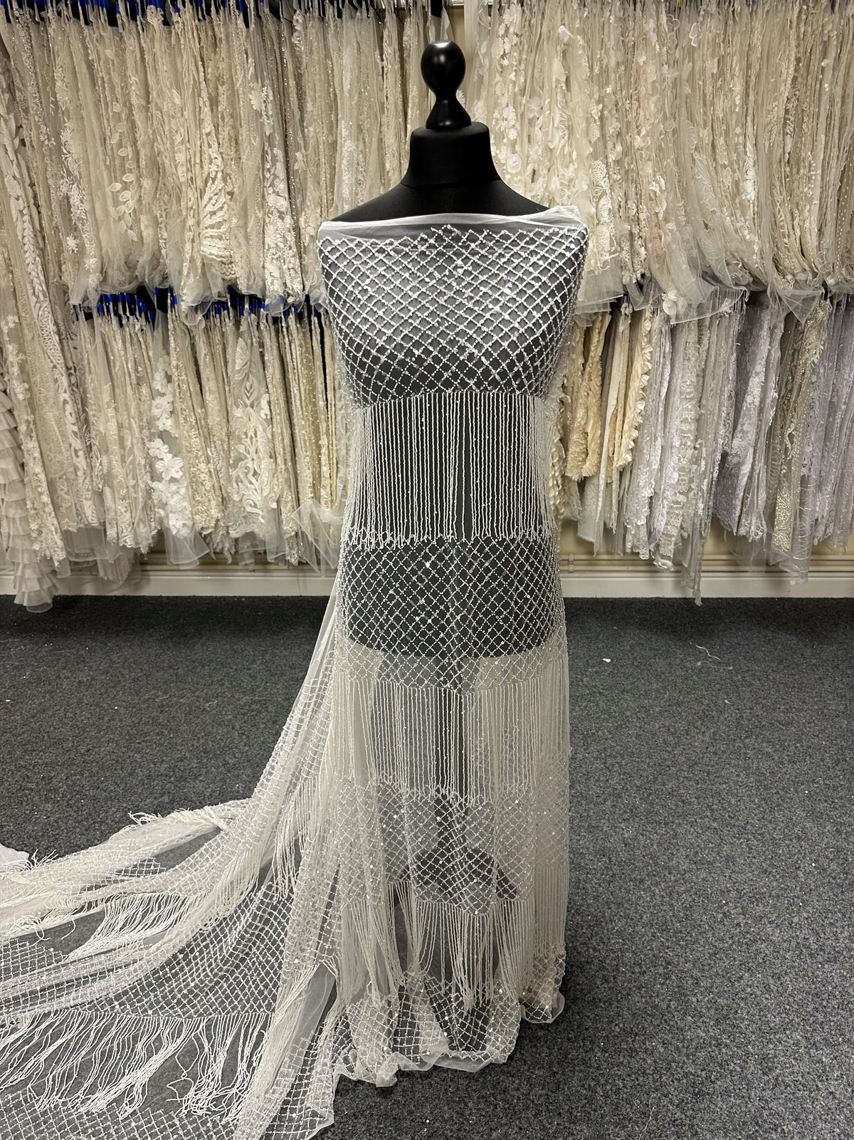 Ivory Beaded Lace - Delwyn