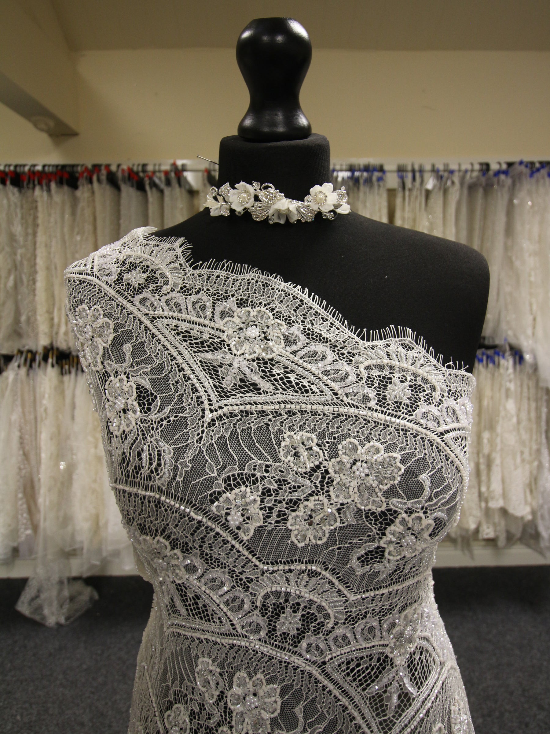 Ivory Hand Beaded Lace - Gervaise