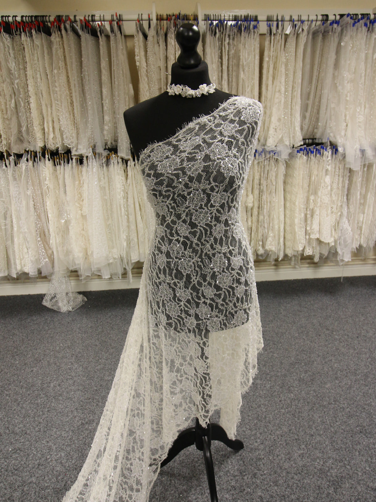 Ivory Beaded Chantilly Lace - Kerry