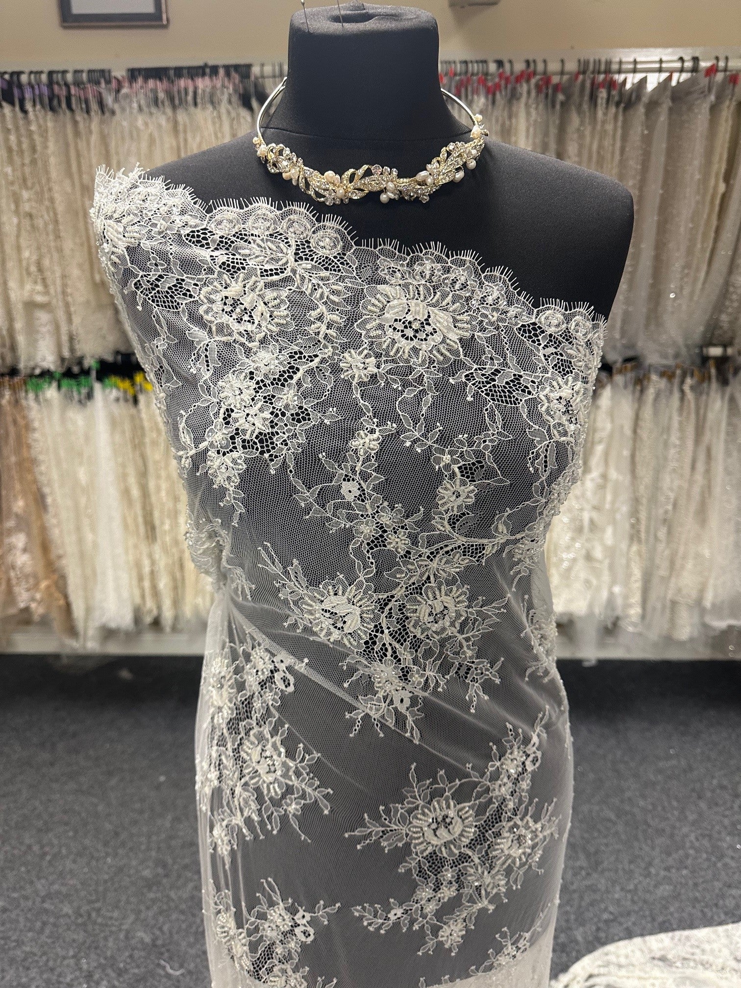 Ivory Beaded Lace - Lily
