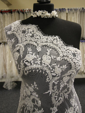 Ivory Hand Beaded Lace - Sandra