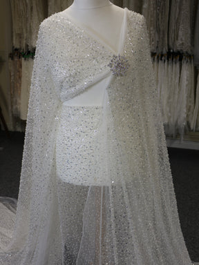 Ivory Sequin, Pearl and Beaded Tulle - Timothia