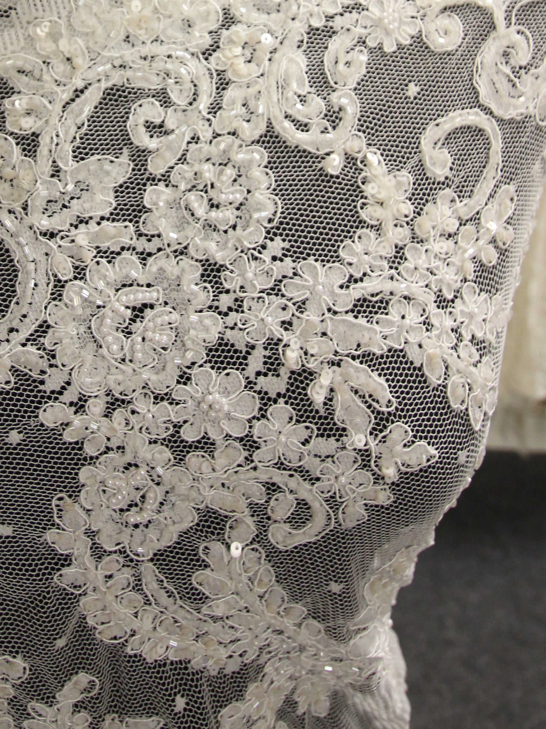 Ivory Beaded and Corded Lace - Bobbi