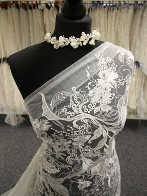 Ivory Embroidered Lace -  Abeni
