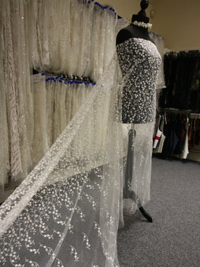 Ivory Embroidered Lace - Adebola