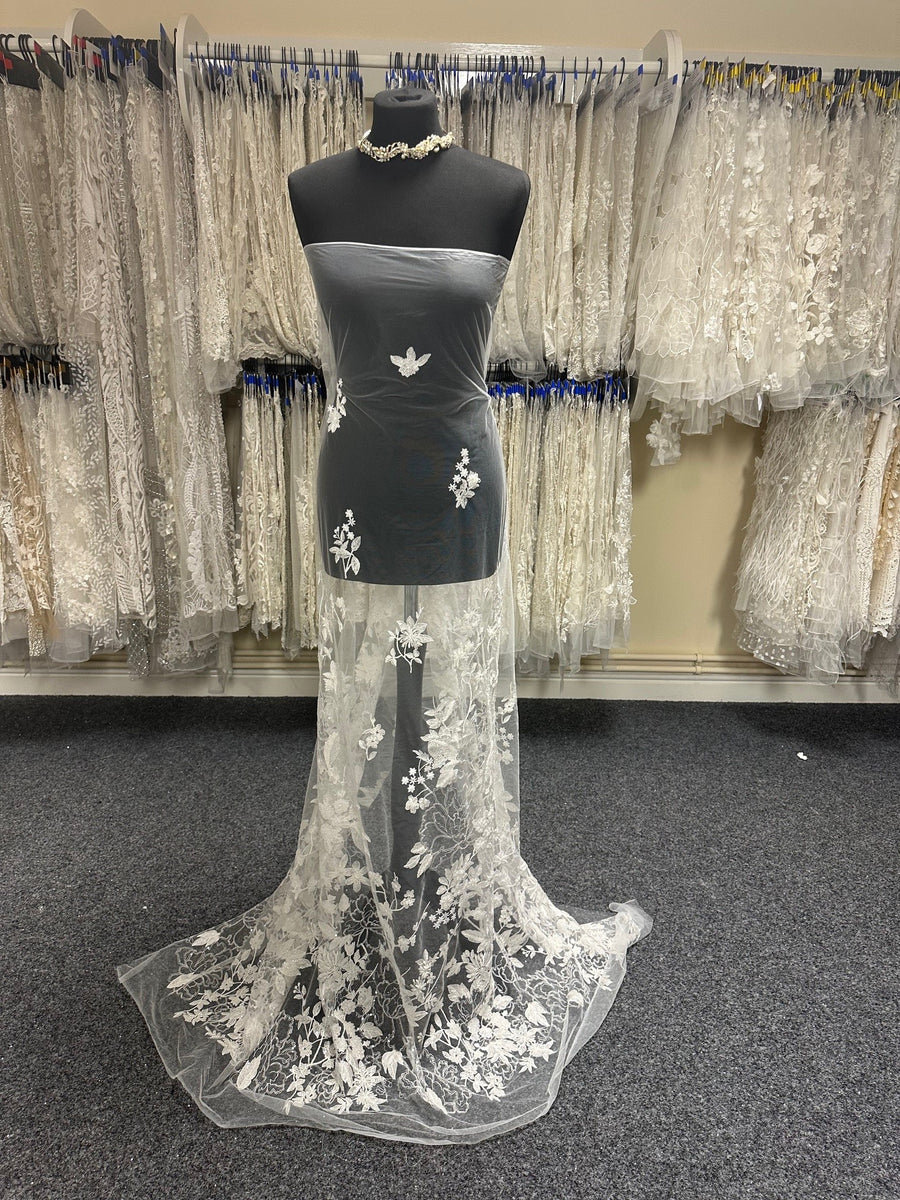 Ivory Embroidered Lace Alameda