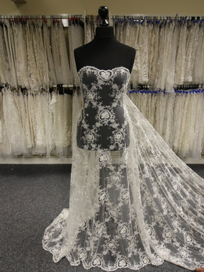 Ivory Embroidered Lace - Caitlin
