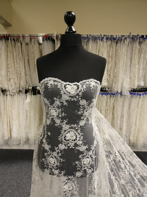 Ivory Embroidered Lace - Caitlin