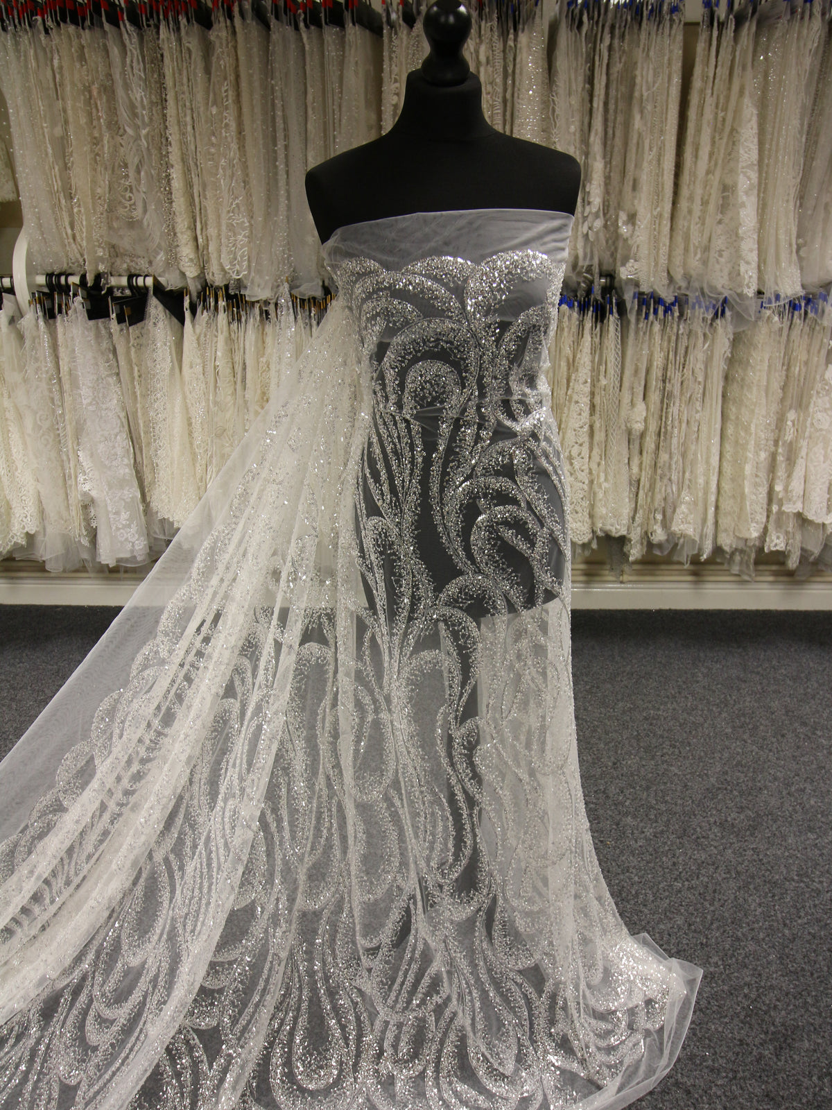 Ivory Beaded Lace - Carmeena