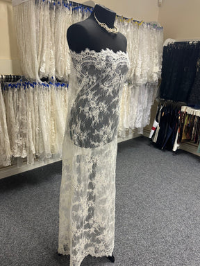 Ivory Beaded and Corded Lace - Carmel
