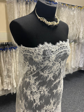 Ivory Beaded and Corded Lace - Carmel
