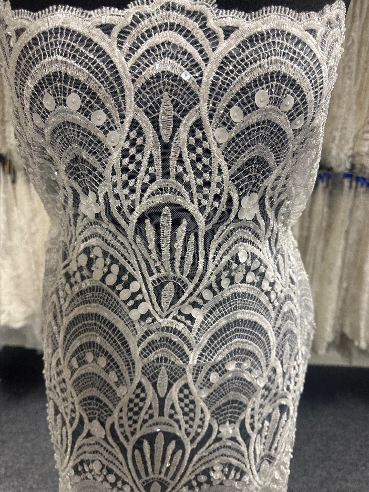 Ivory Embroidered Lace - Clemency