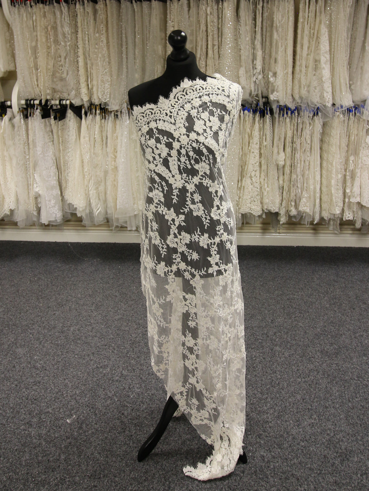 Ivory Beaded and Corded Lace - Constance